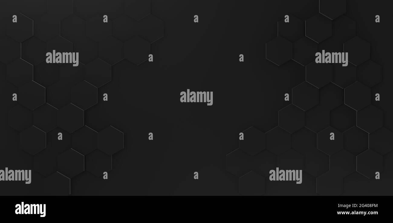 Hexagonal abstract metal background with light . 3d illustration ...
