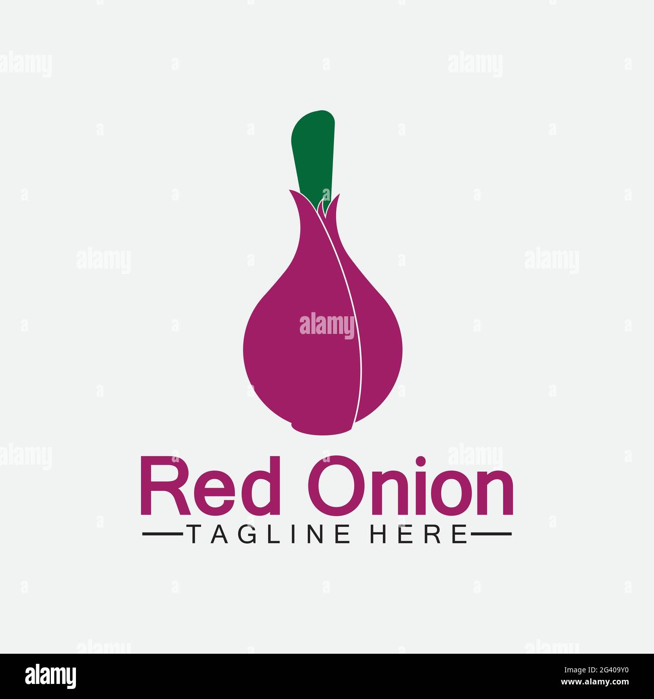 Red onion logo vector icon illustration design template Stock Vector