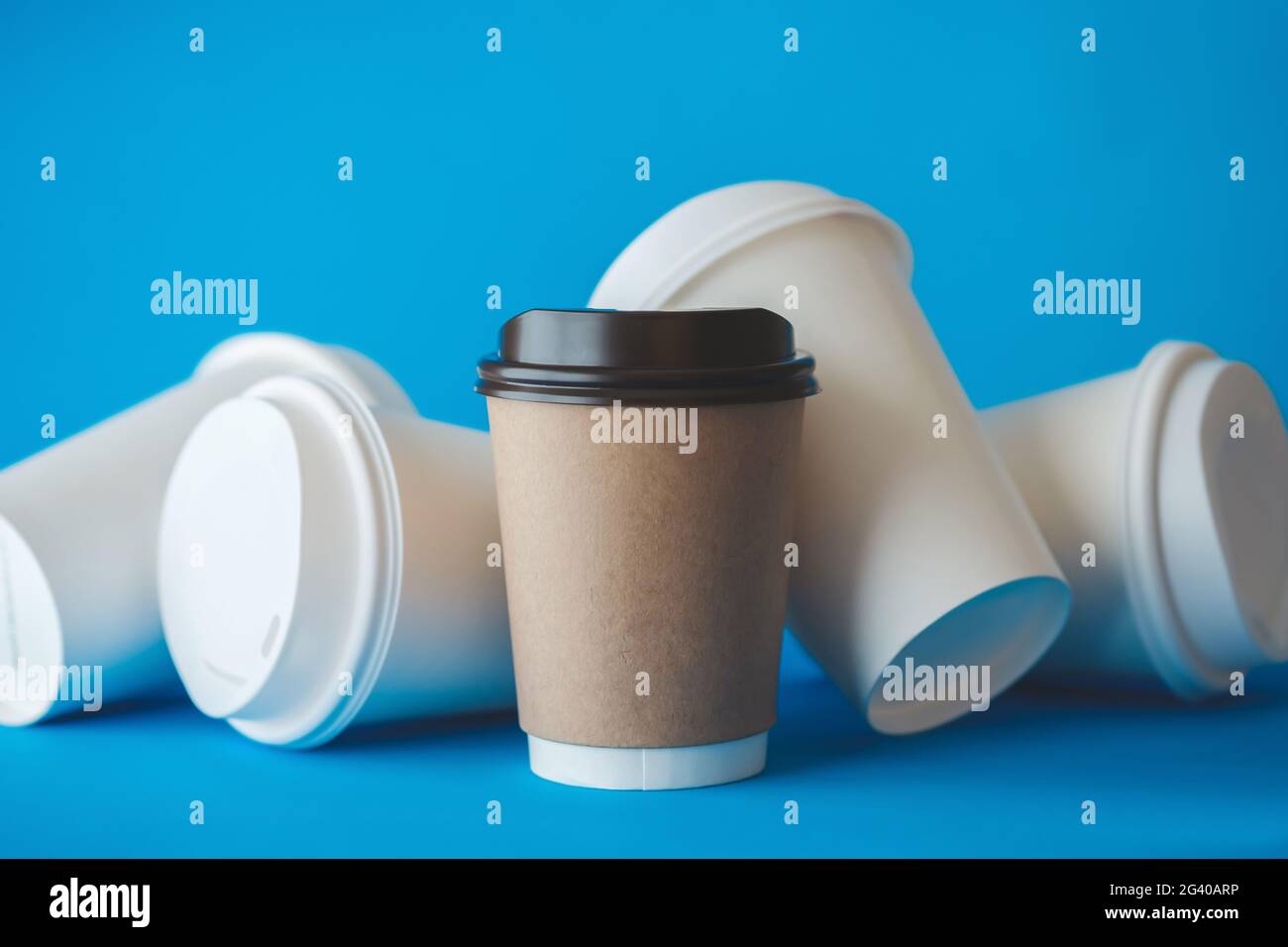 Recycle Brown Paper Coffee Cup Mockup, Take Away Cup for Drinks