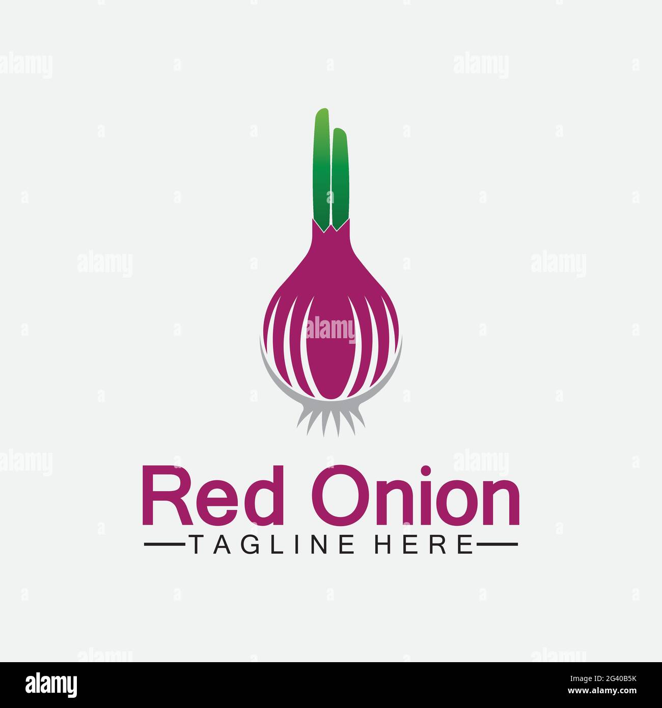 Red onion logo vector icon illustration design template Stock Vector