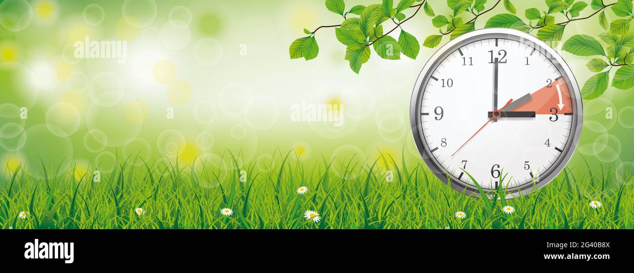 Clock Change Standard Time Spring Green Header Stock Photo Alamy
