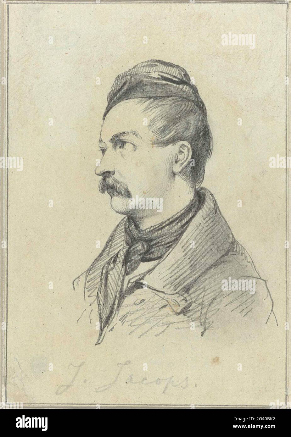 Portrait of Joseph Jacops. Design for an engraving Stock Photo - Alamy