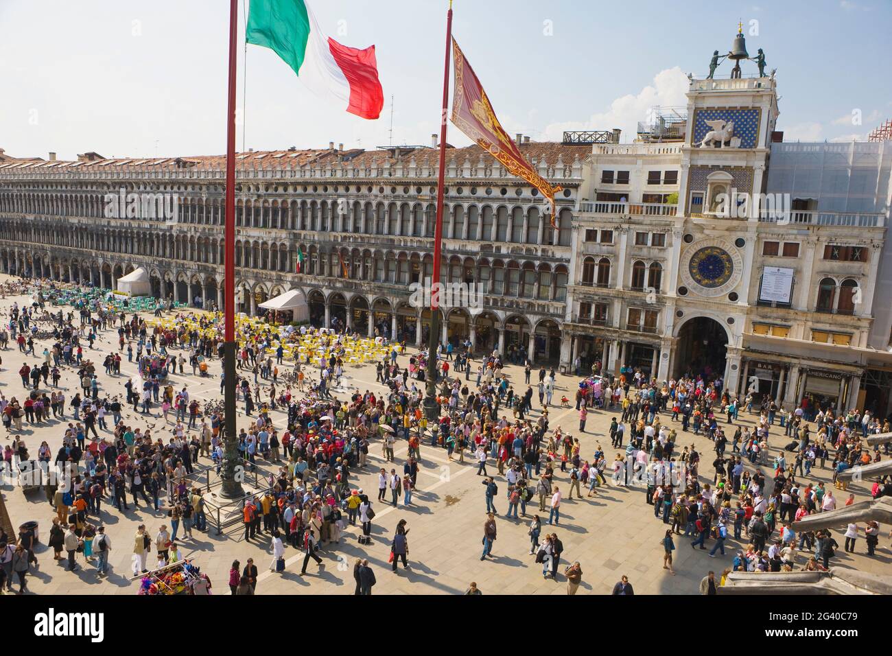 Elevated view of Saint Mark's Square, Venice, Italy Stock Photo
