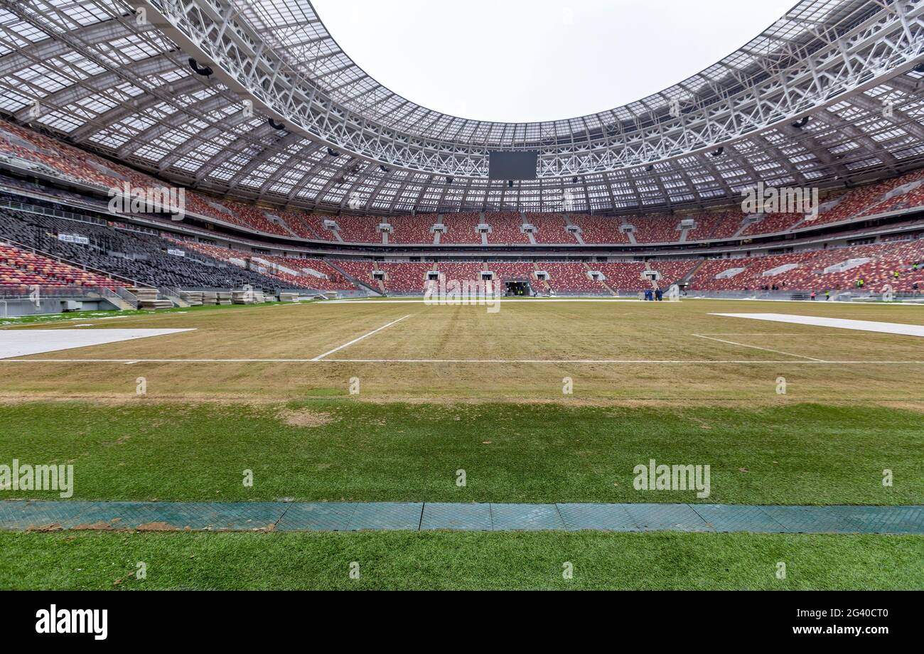 Big sports arena of the Olympic complex Luzhniki in Moscow, Russia Stock Photo