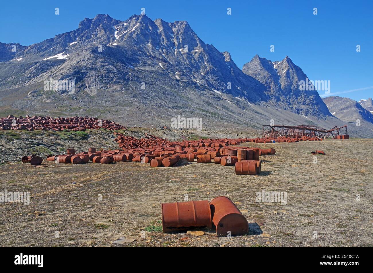Rubbish in the old US-Base Ikateq 2 Stock Photo