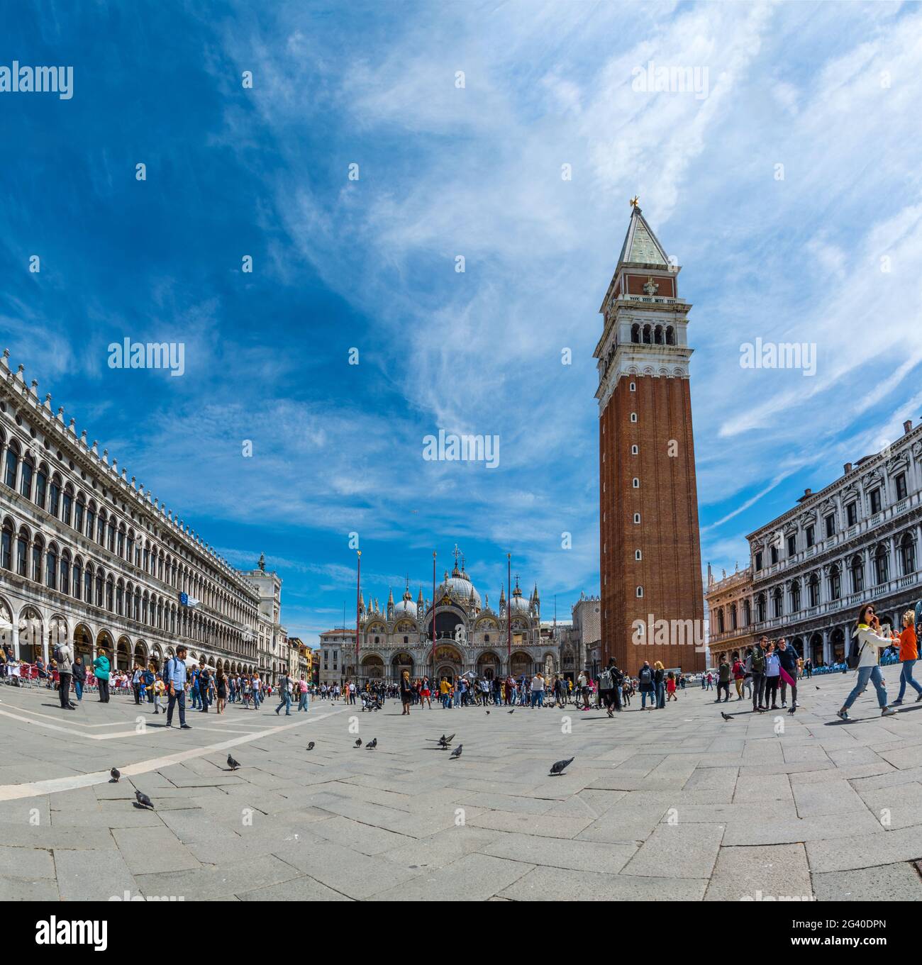 Tourist traffic on Piazza San Marco in Venice Stock Photo