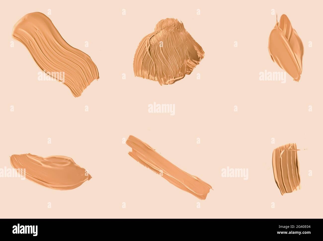 Liquid foundation smudges, smears and strokes as makeup textures isolated on beige background, beauty and cosmetics Stock Photo