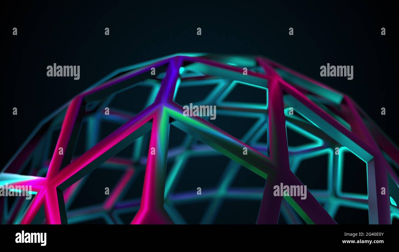 Rainbow glass composition, 3d rendering. Computer generated abstract background Stock Photo