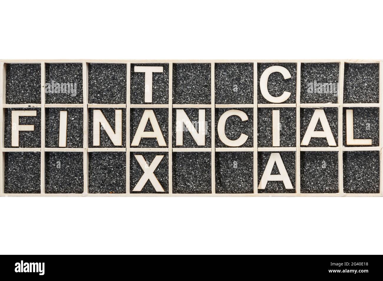 Crossing words Financial Tax and CIA Stock Photo