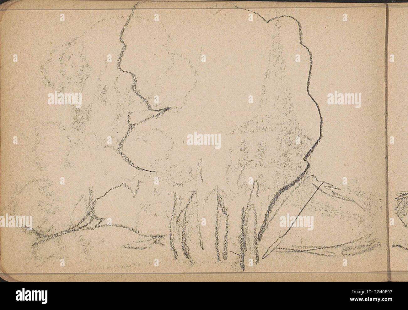 Study. Leaf 17 Verso from a sketchbook with 44 sheets. Stock Photo