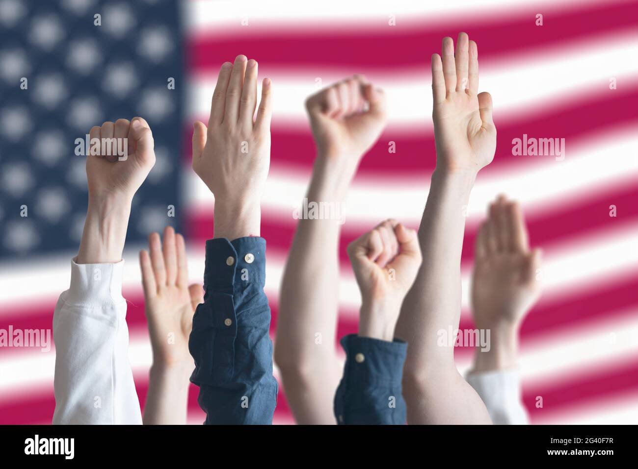 Man raised hands leadership hi-res stock photography and images - Alamy