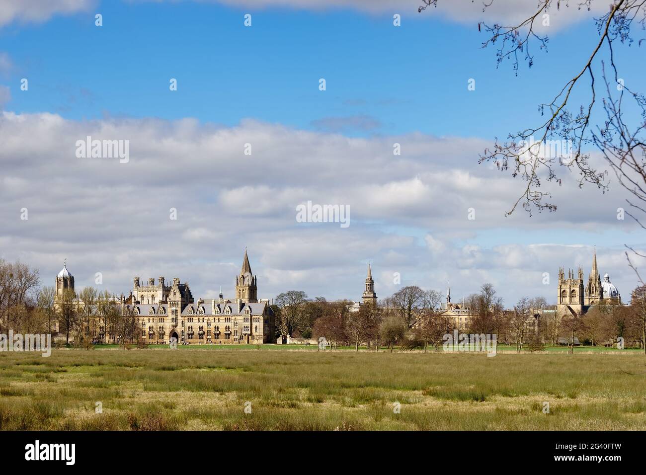 View of Oxford University colleges in Oxford Stock Photo
