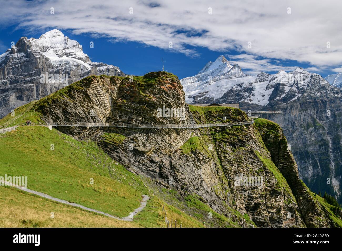 Cliff Walk with a view of Wetterhorn and Schreckhorn, Tissot Cliff Walk