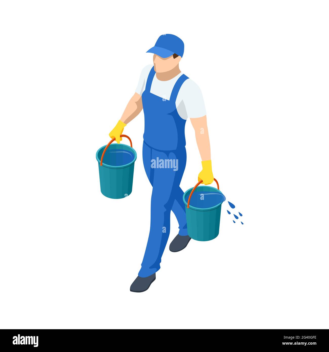 Man pouring bucket Cut Out Stock Images & Pictures Alamy