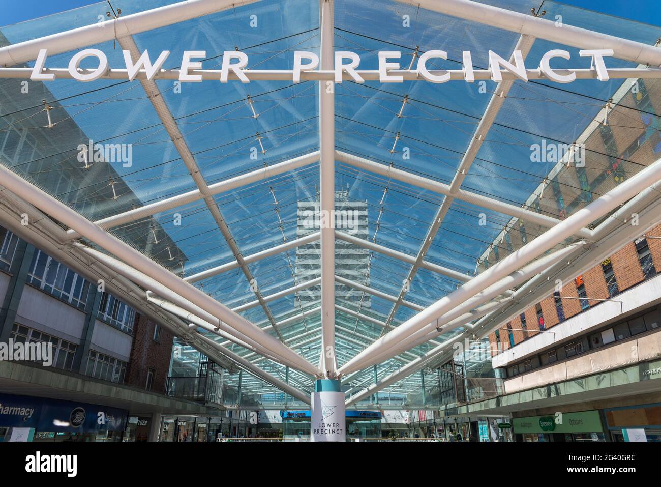 Lower Precinct Shopping Centre in Coventry, West Midlands Stock Photo