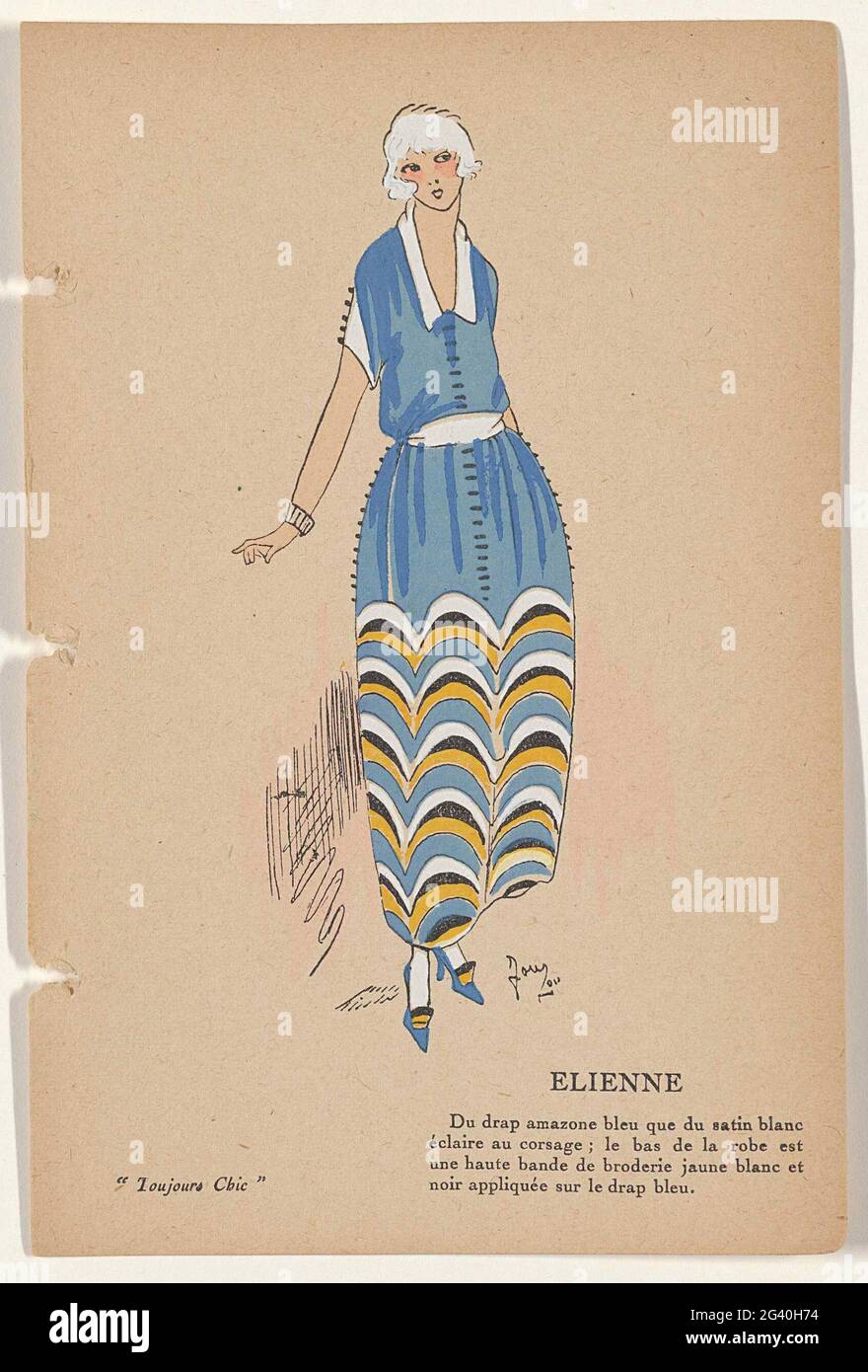 Toujours Chic Les Robes, Hiver 1921-1922: Elienne. Print from catalog  "Toujours Chic" in which an overview of the winter fashion 1921-1922 in 80  prints in Pochoir technique Stock Photo - Alamy