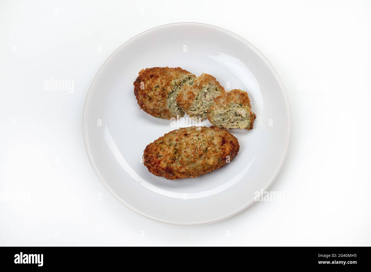 Plate With Cutlets Stock Photo