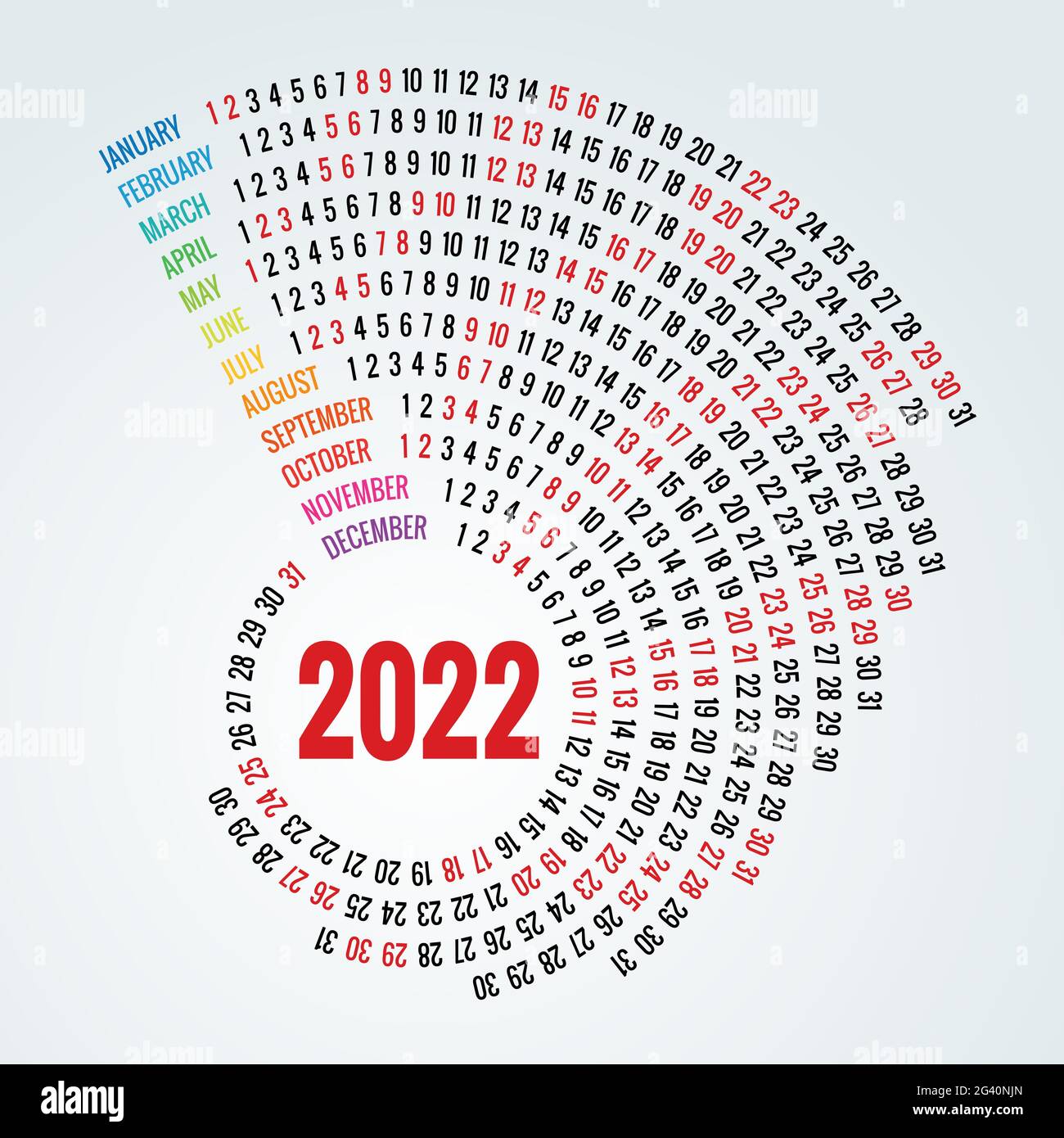 Round Calendar Planner for 2022. Calendar template for 2022. Stationery  Design Print Template with Place for Photo, Your Logo and Text. Corporate  and Stock Vector Image & Art - Alamy