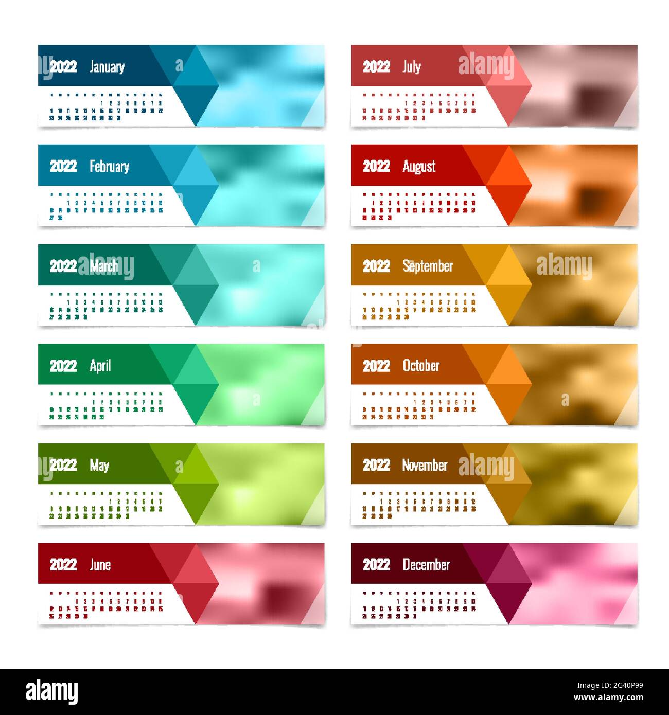 Calendar Planner for 2022. Calendar template for 2022. Stationery