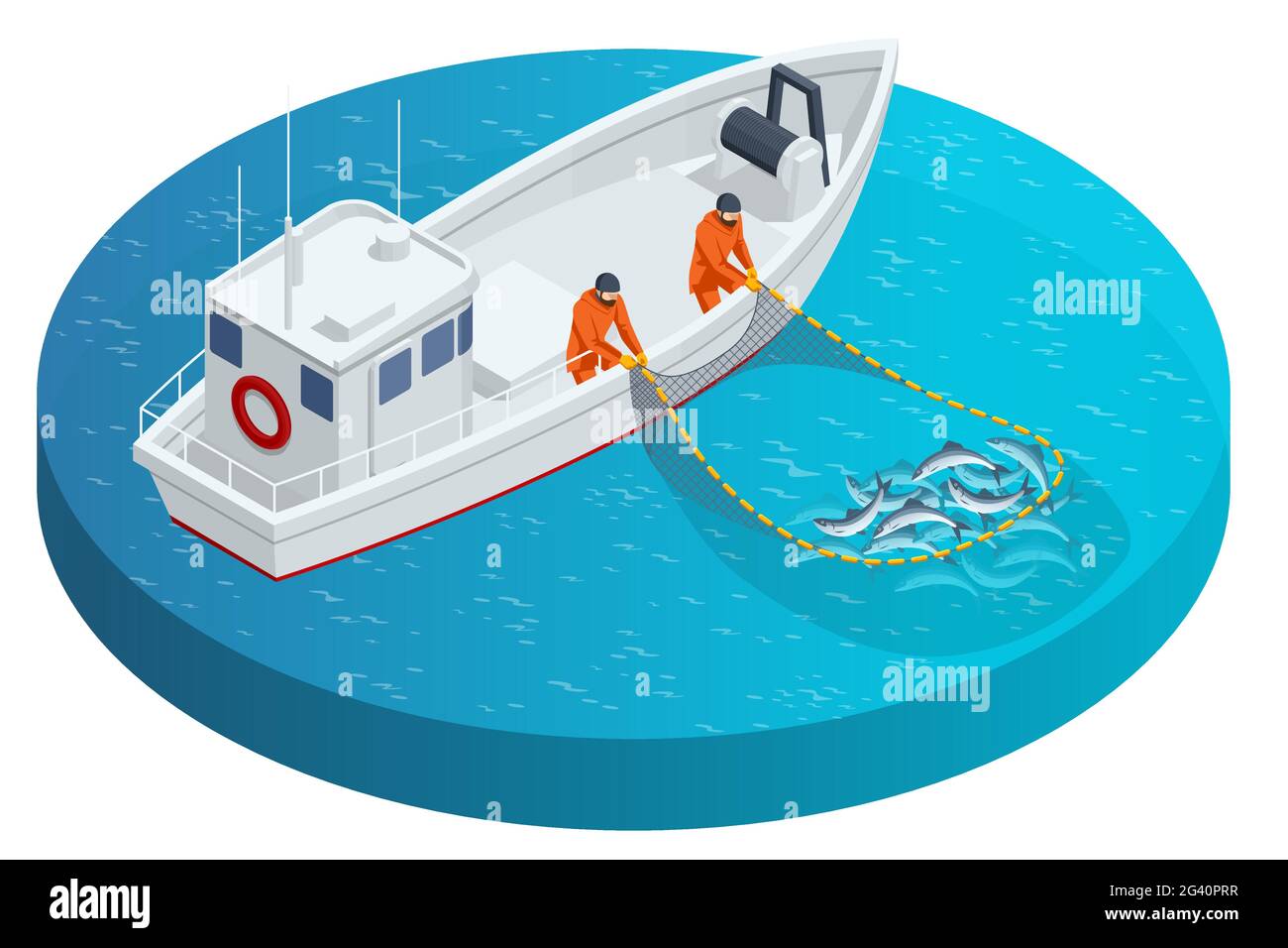 Net trawler fish pulling Cut Out Stock Images & Pictures Alamy