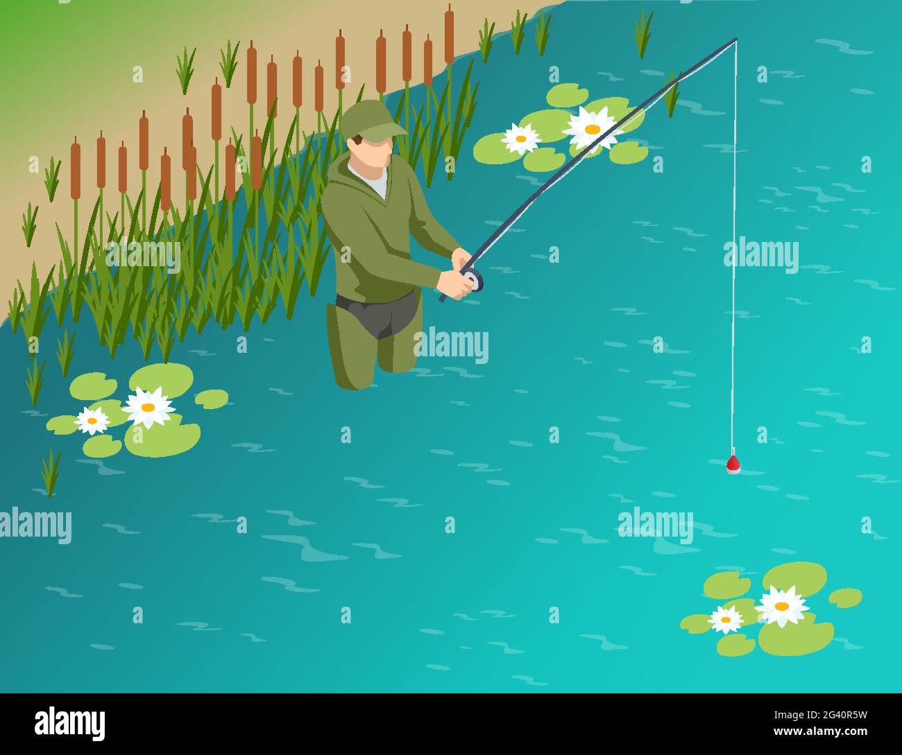 People wading in the river Stock Vector Images - Alamy