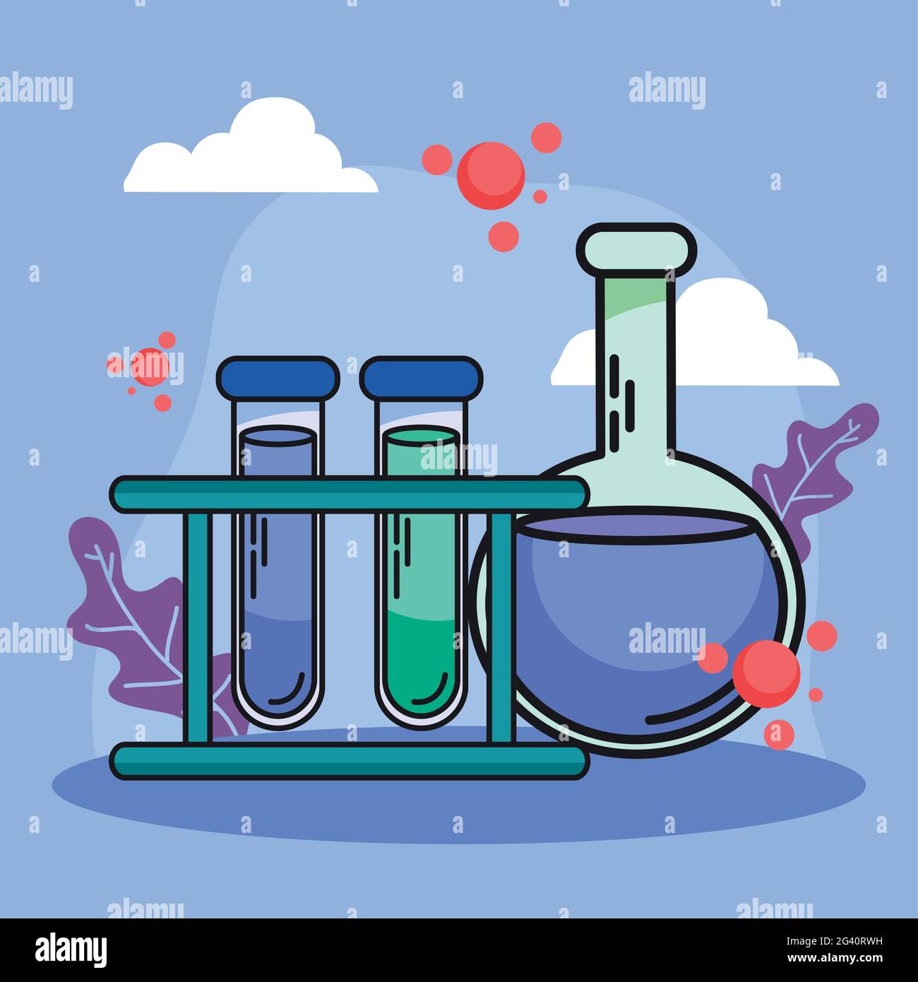 chemistry and science flask and tubes Stock Vector Image & Art Alamy