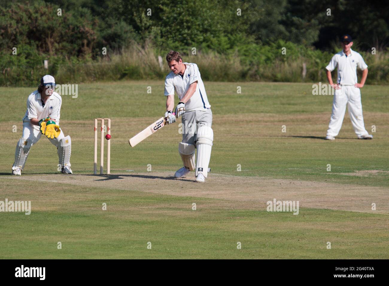 Village cricket being played at Coleman's Hatch Stock Photo