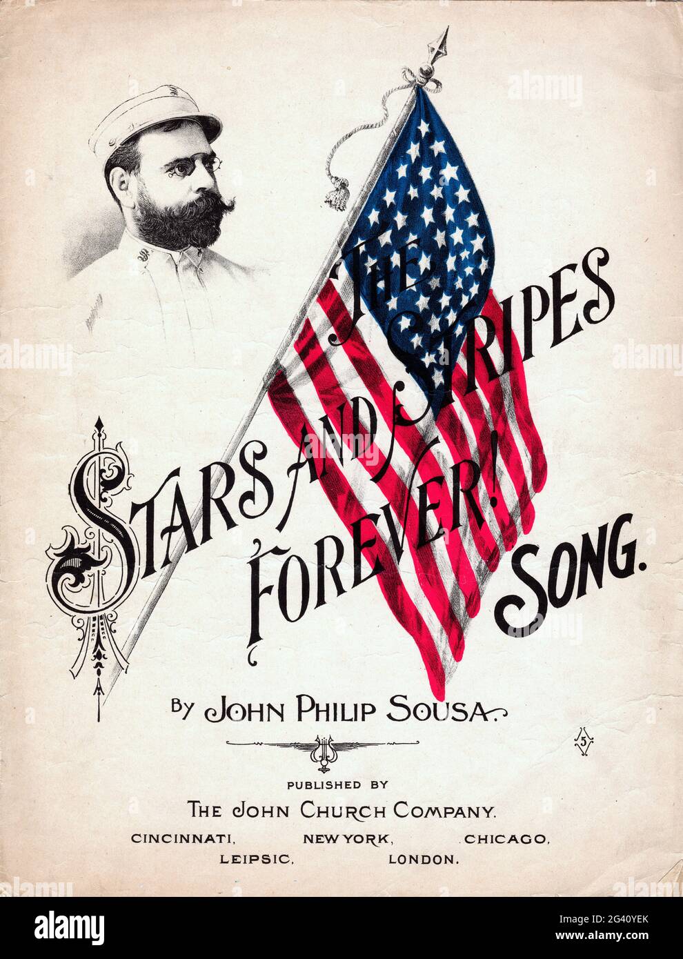 Starsand Stripes FOrever Song, sheet music, 1898 Stock Photo Alamy