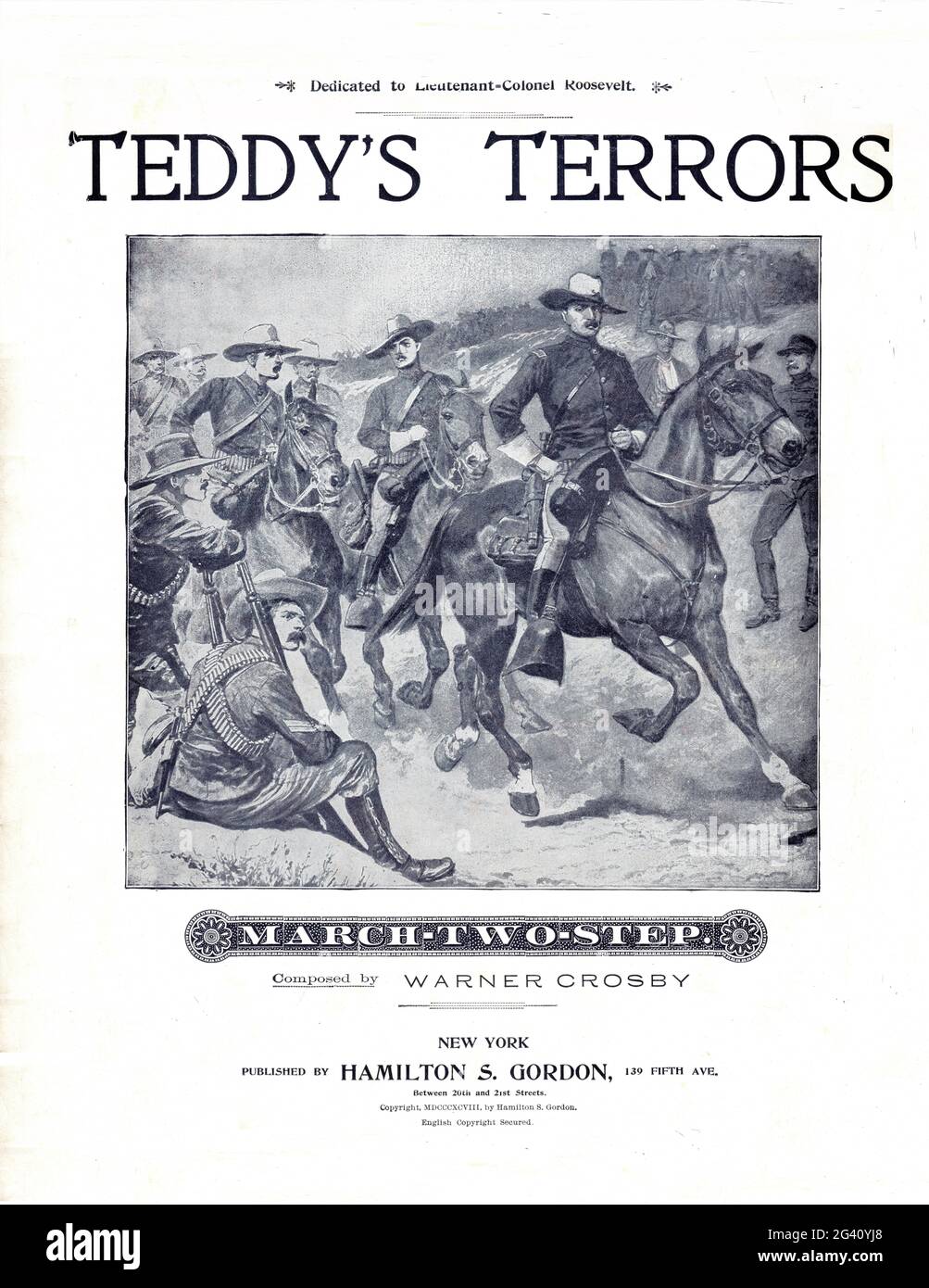 Teddy's Terrors, 1898 Sheet Music Stock Photo