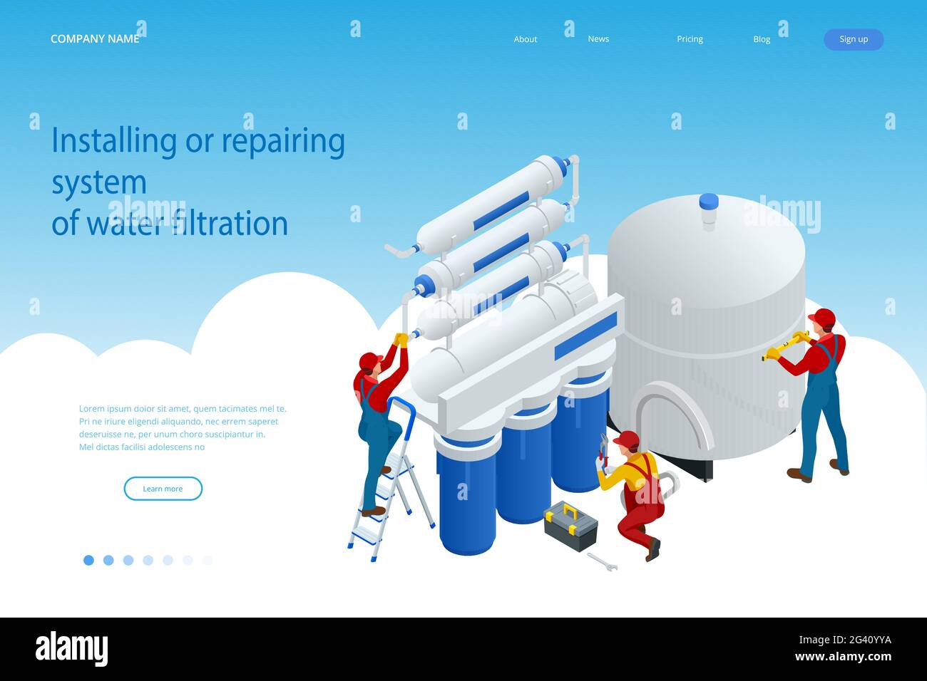 Isometric installing or repairing system of water filtration at home