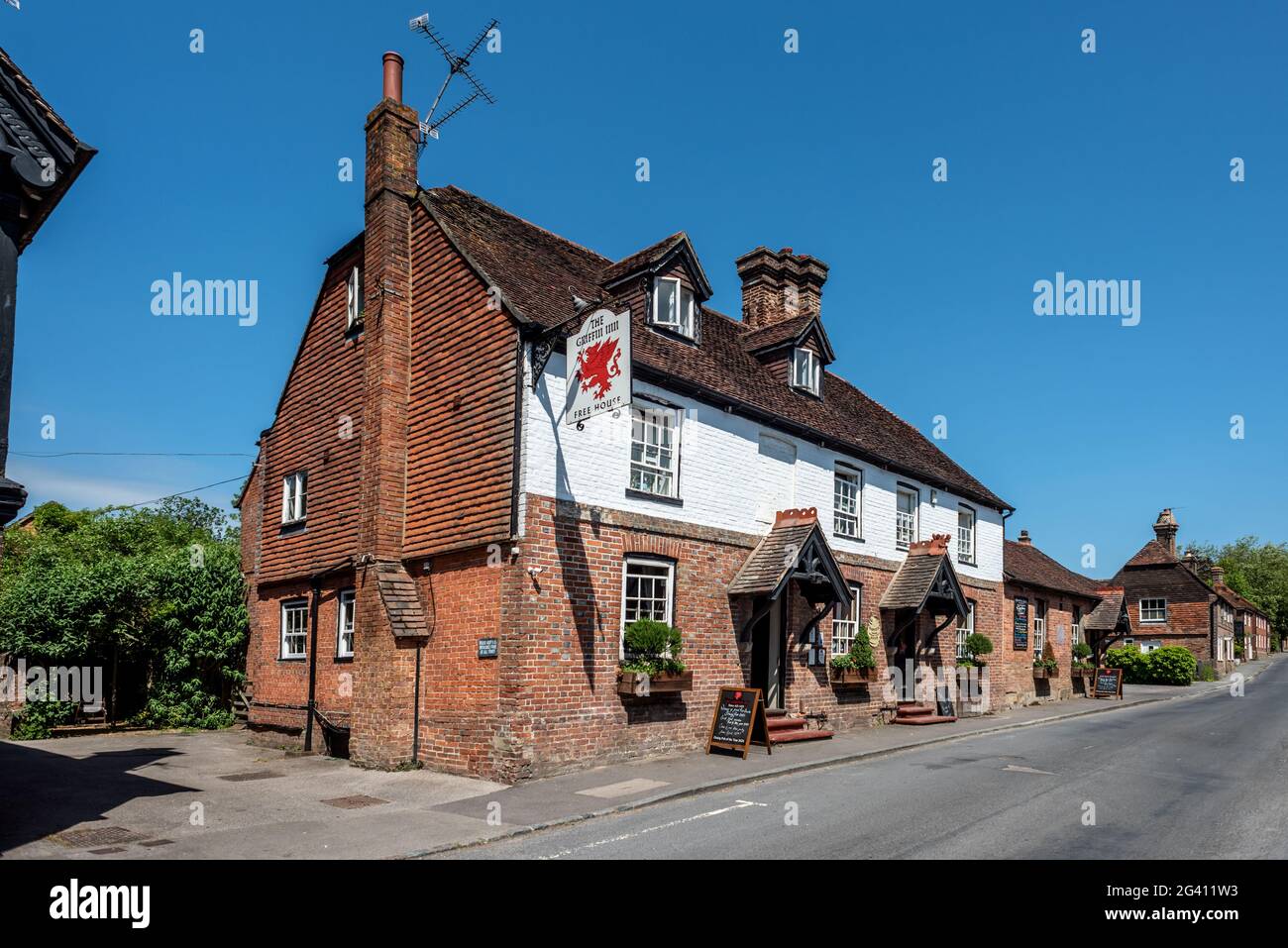 Fletching June 16th 2021: The Griffin pub in Fletching, East Sussex Stock Photo