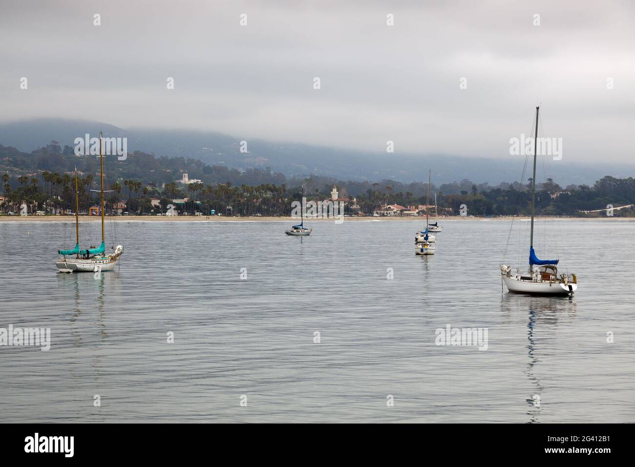 Yachts Anchored off Santa Barbara Stock Photo - Alamy