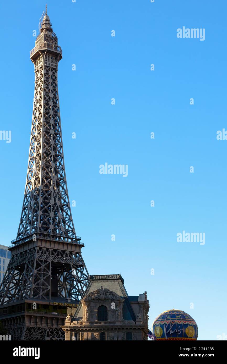 LAS VEGAS, NEVADA/USA - AUGUST 1 : View at sunrise of the Paris Hotel in Las Vegas Nevada on August 1, 2011 Stock Photo
