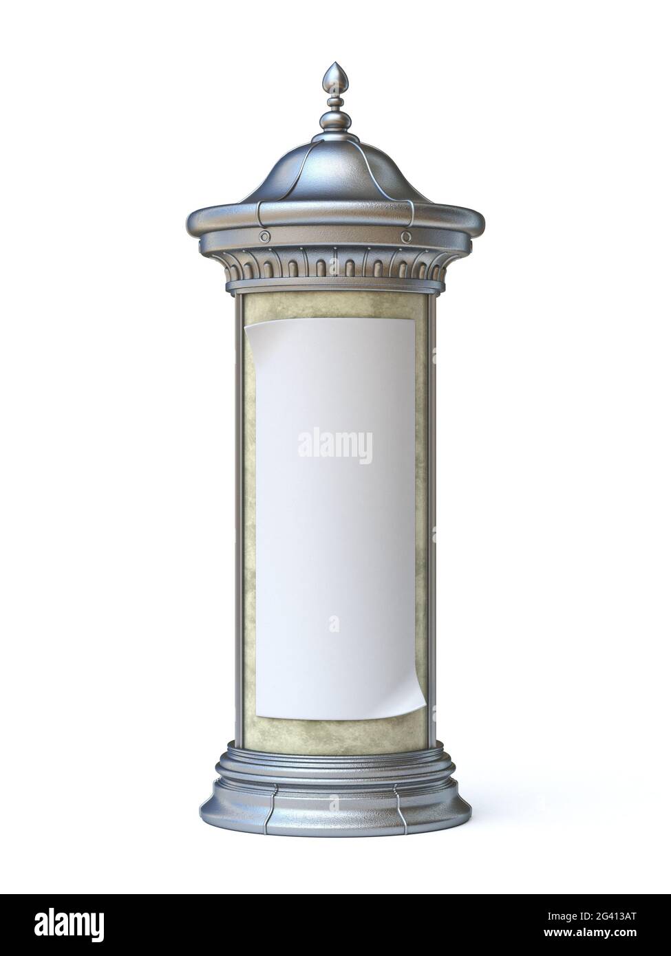 Advertising column 3D Stock Photo - Alamy