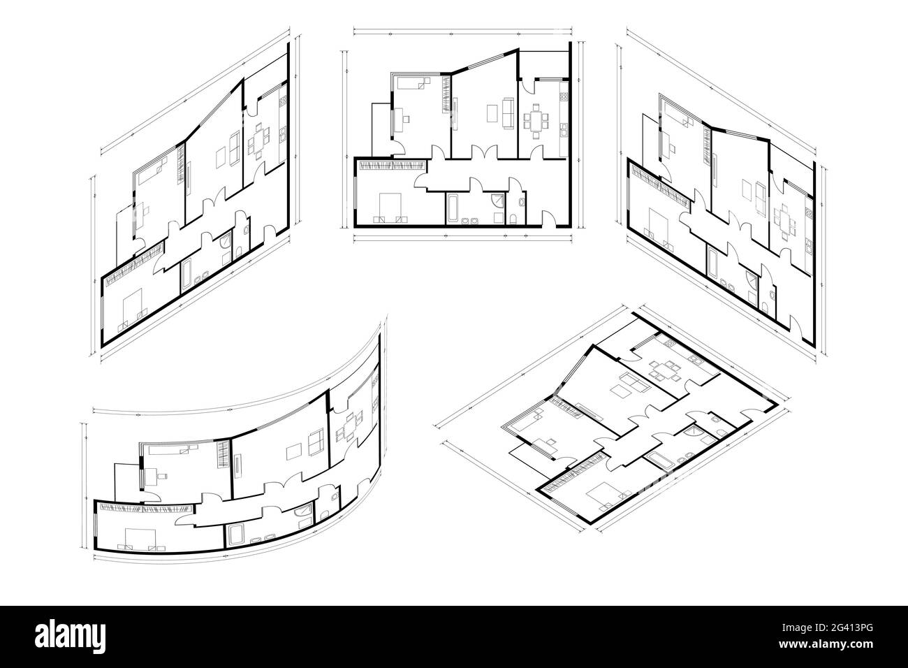Isometric Architect Blueprint Vector Plan of Home. Blueprint House Plan Drawing. Professional Architectural Illustration Sketch Home. Stock Vector