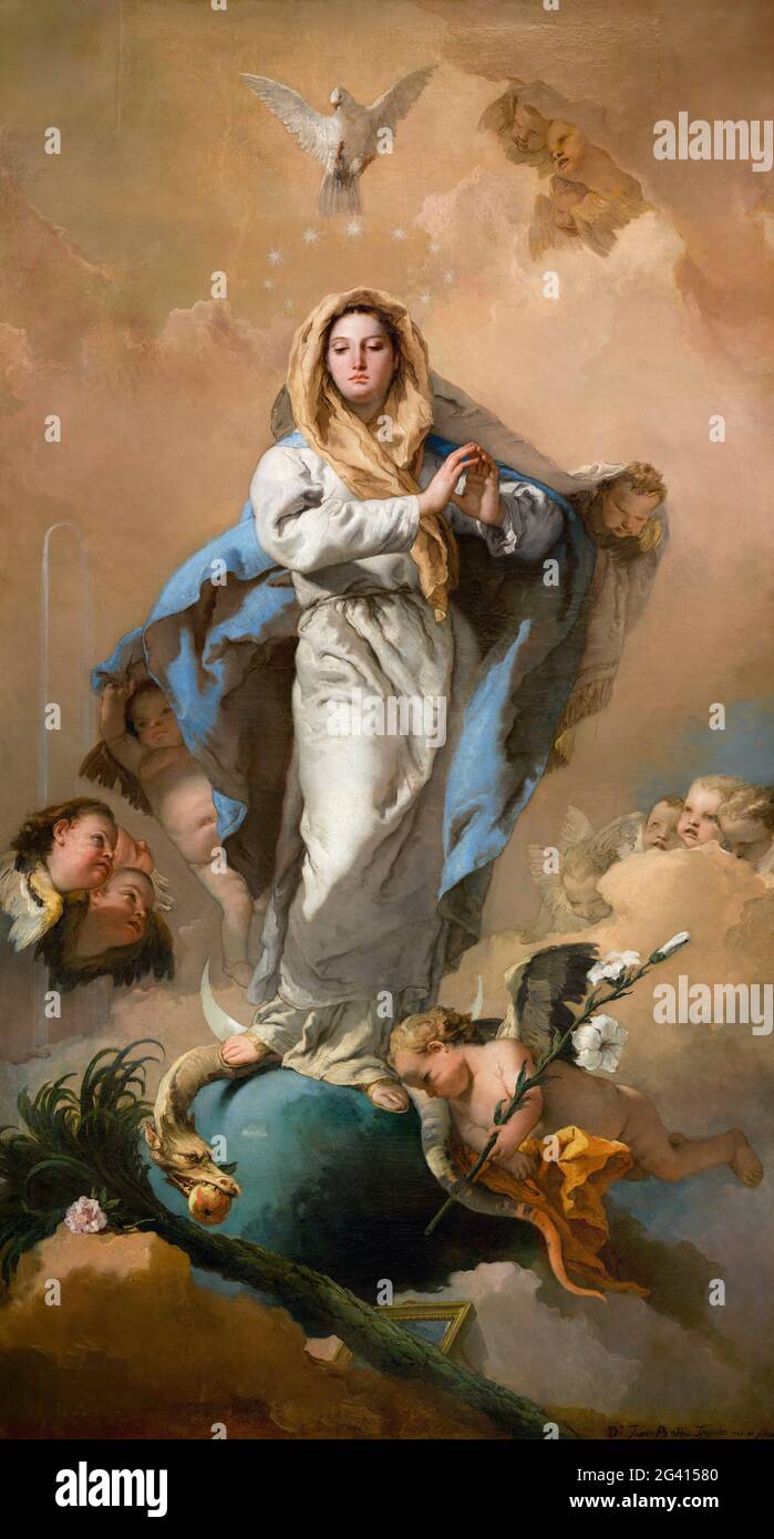 Painting entitled The Immaculate Conception by Giovanni Battista Tiepolo (1696-1770), oil on canvas, c.1767-69 Stock Photo