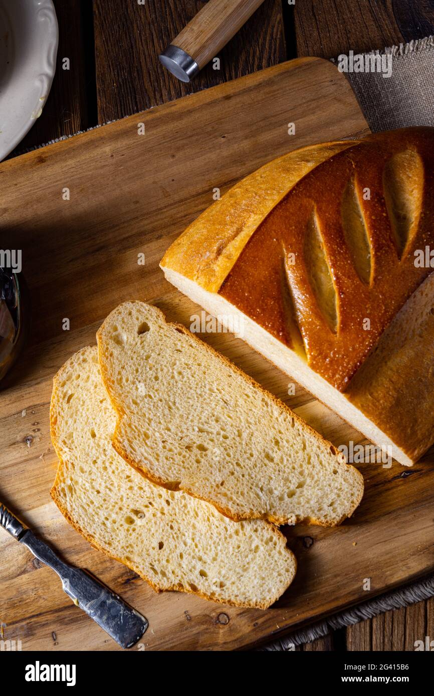 White bread with butter and delicious jam Stock Photo Alamy