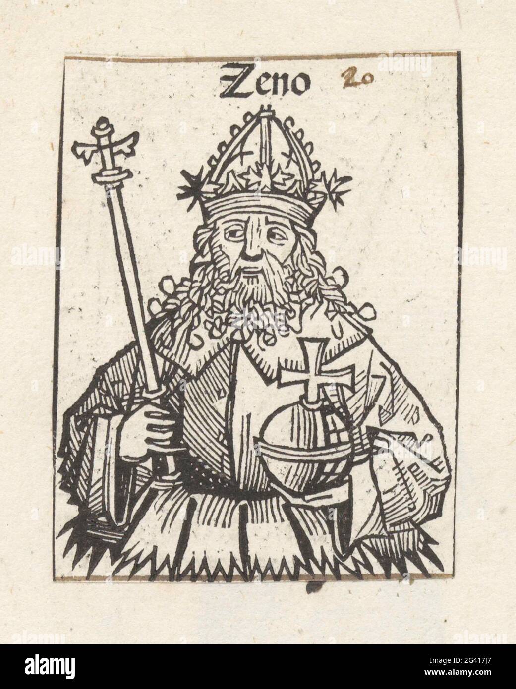 Emperor Zeno by Byzantium; Zeno; Liber chronicarum. A flower celk with