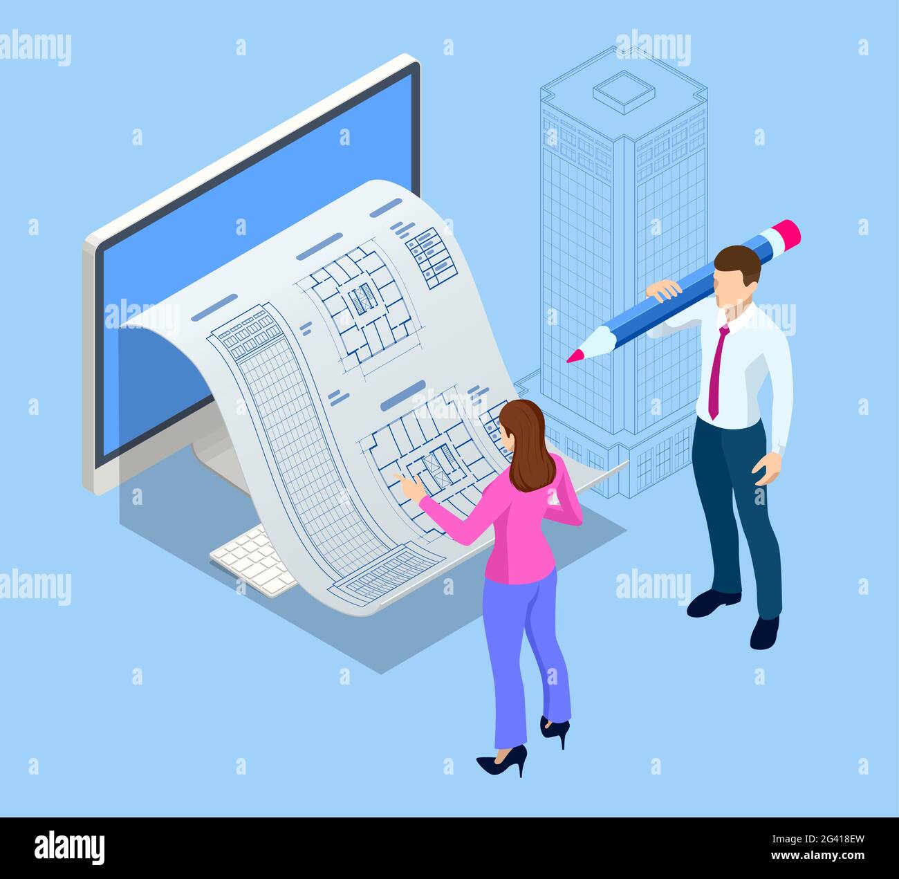 Blueprint architect workspace vector hi-res stock photography and ...