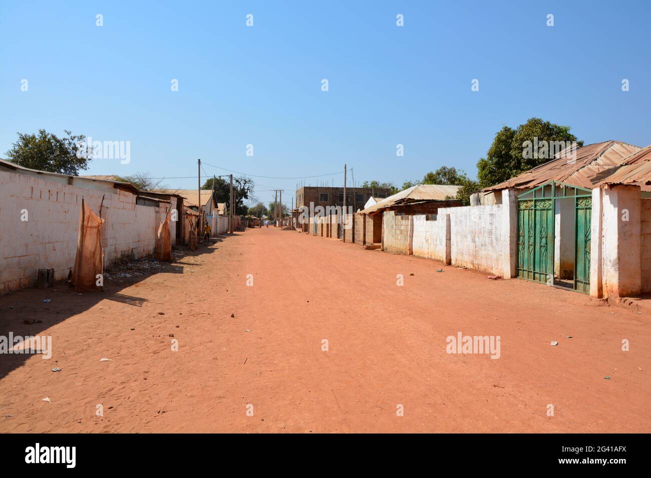 Gambia; Central River Region; Street in Janjanbureh; formerly Georgetown Stock Photo