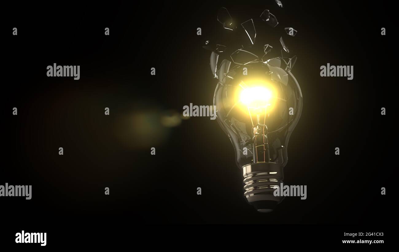 Exploding Light Bulb Stock Photo Alamy