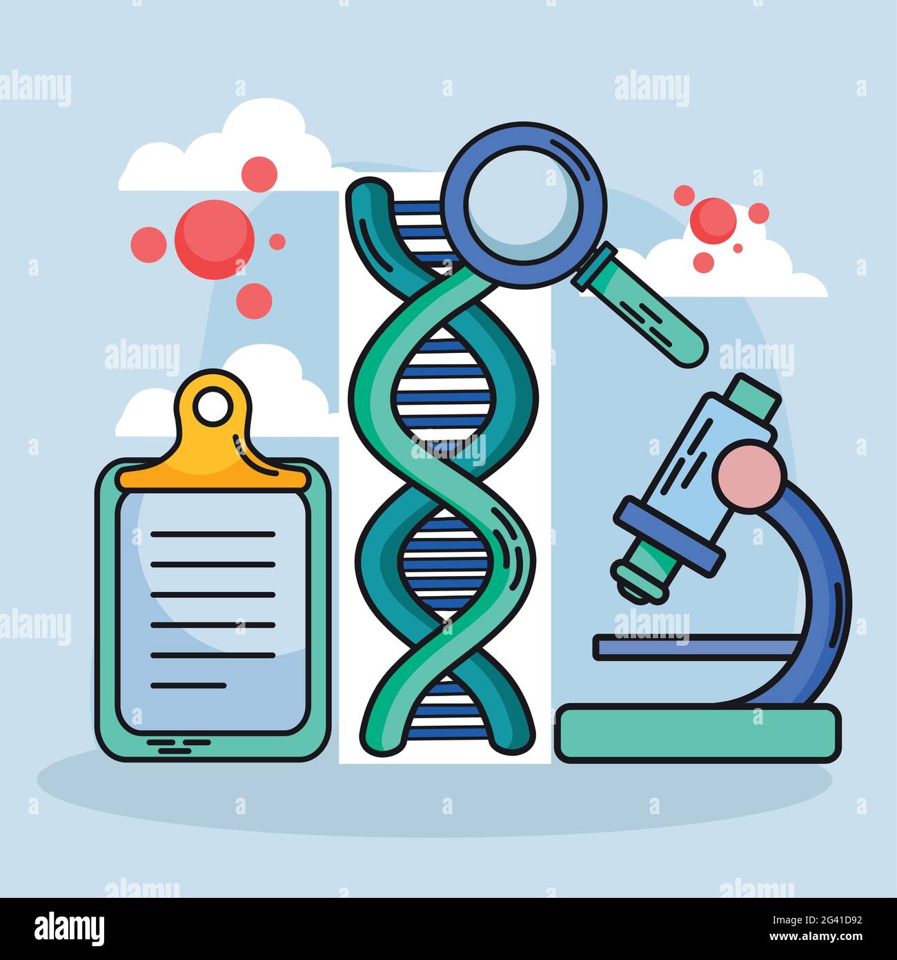 chemistry and science dna with icon set Stock Vector Image & Art - Alamy