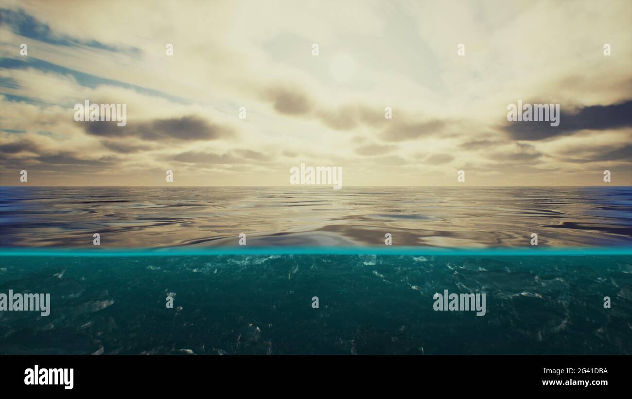 Caribbean under over split view hi-res stock photography and images - Alamy