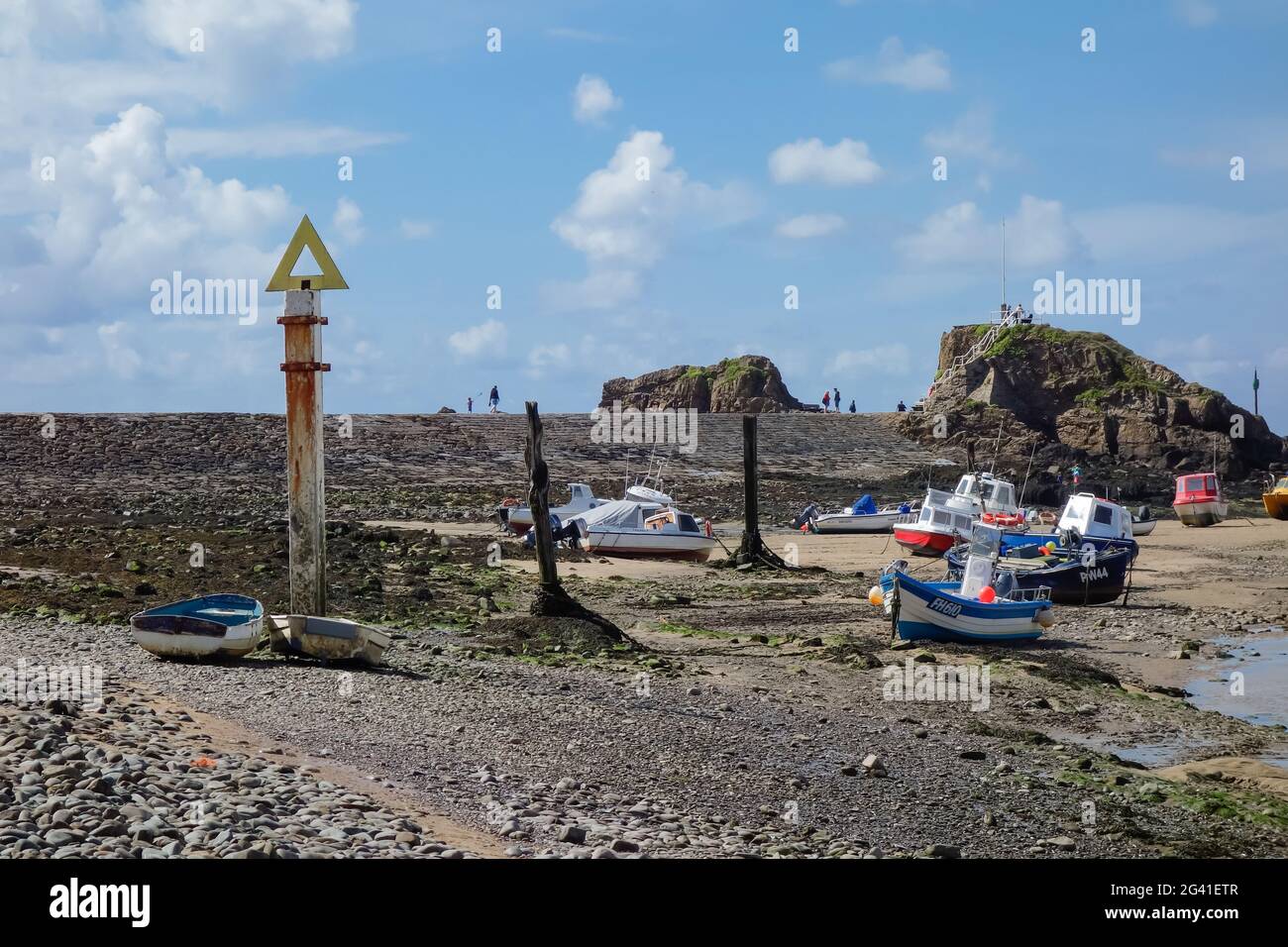 Boats in Bude Harbour Stock Photo Alamy