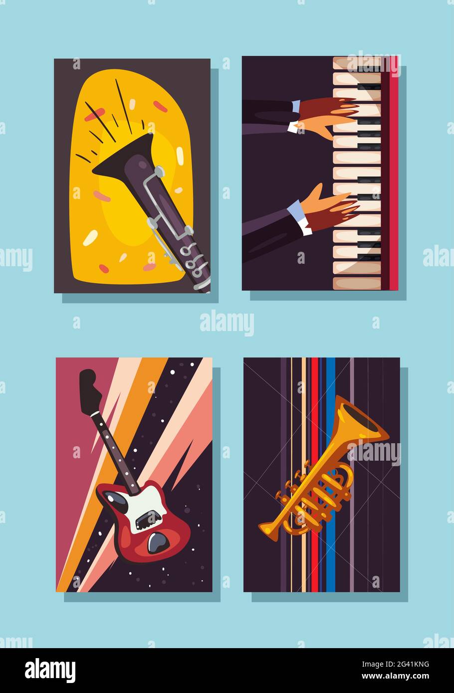 Music instruments banner icon set Stock Vector Image & Art - Alamy
