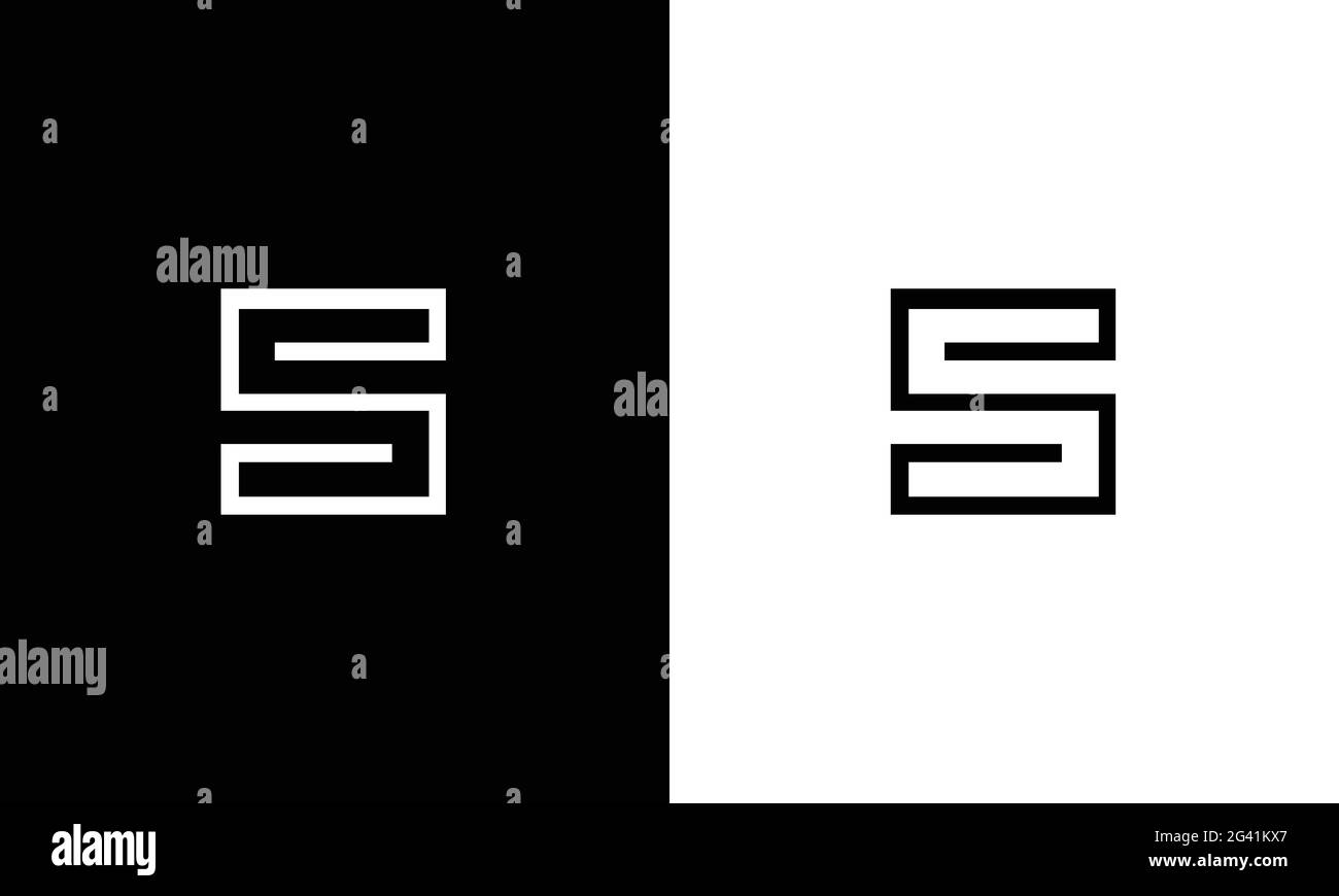 S abstract logo in black and white Stock Vector