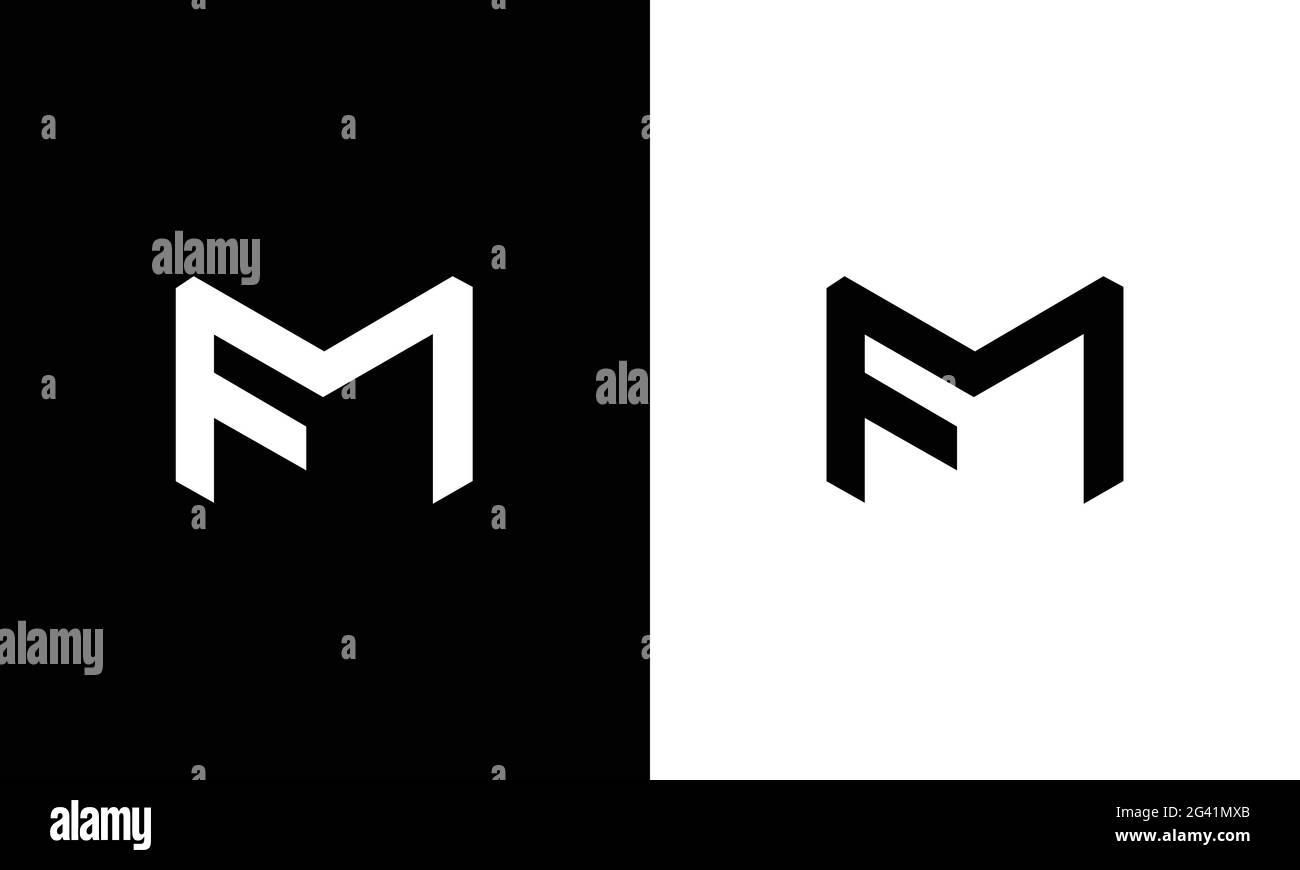 Abstract Monogram Letter FM Logo Vector Stock Vector