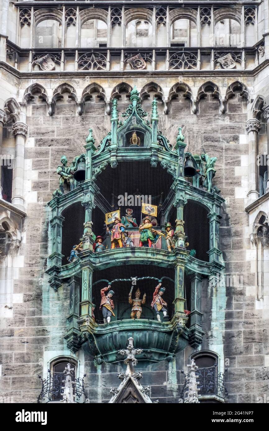 The Rathaus-Glockenspiel in Munich Stock Photo