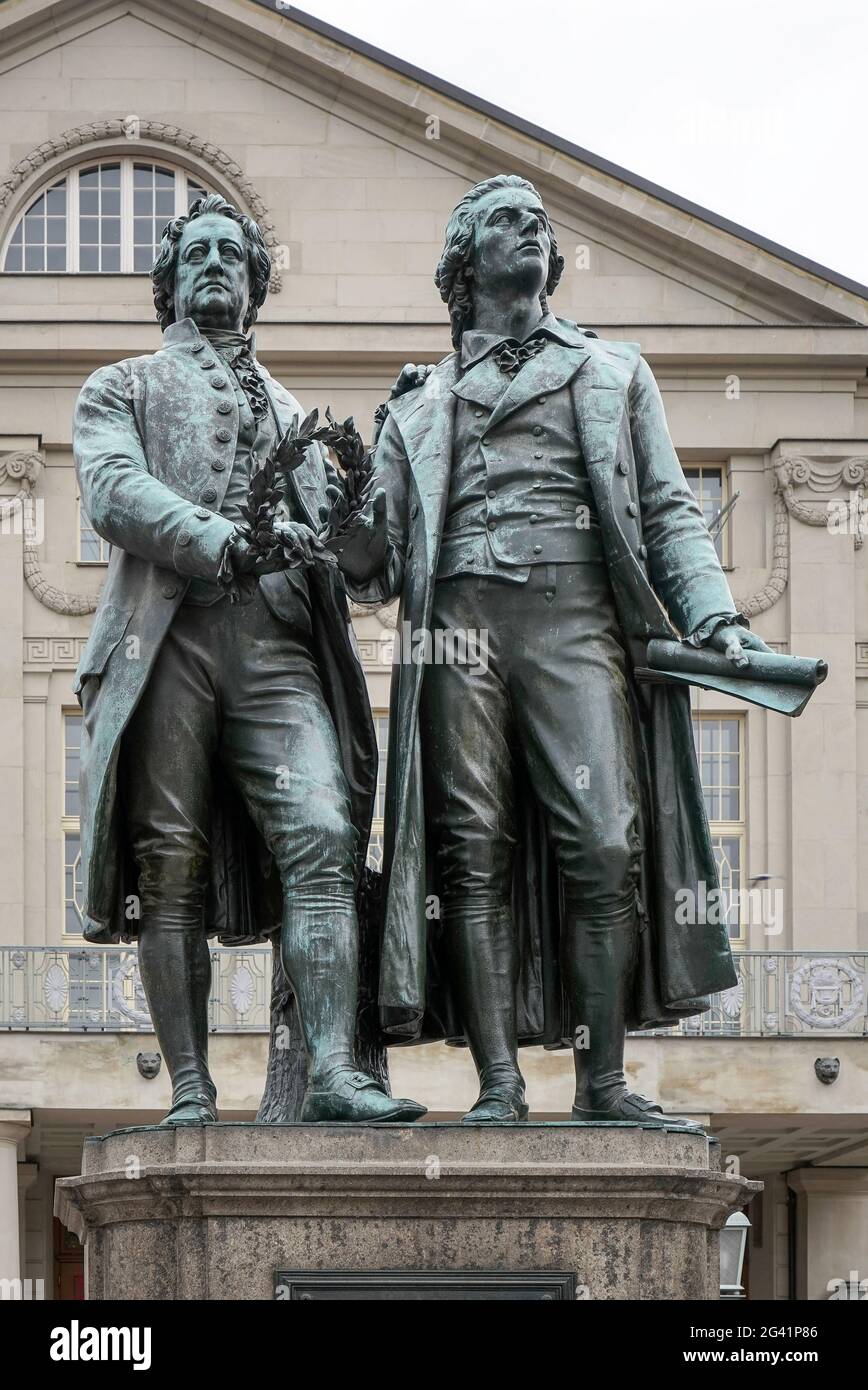 The Goetheâ€“Schiller Monument in Weimar Germany Stock Photo - Alamy