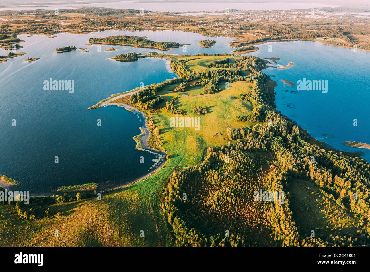 Brasla Aerial view braslav lakes in hi-res stock photography and images - Alamy